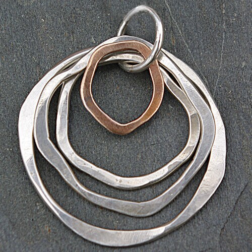 Sterling Silver Circle Necklace Long Statement Necklace Etsy