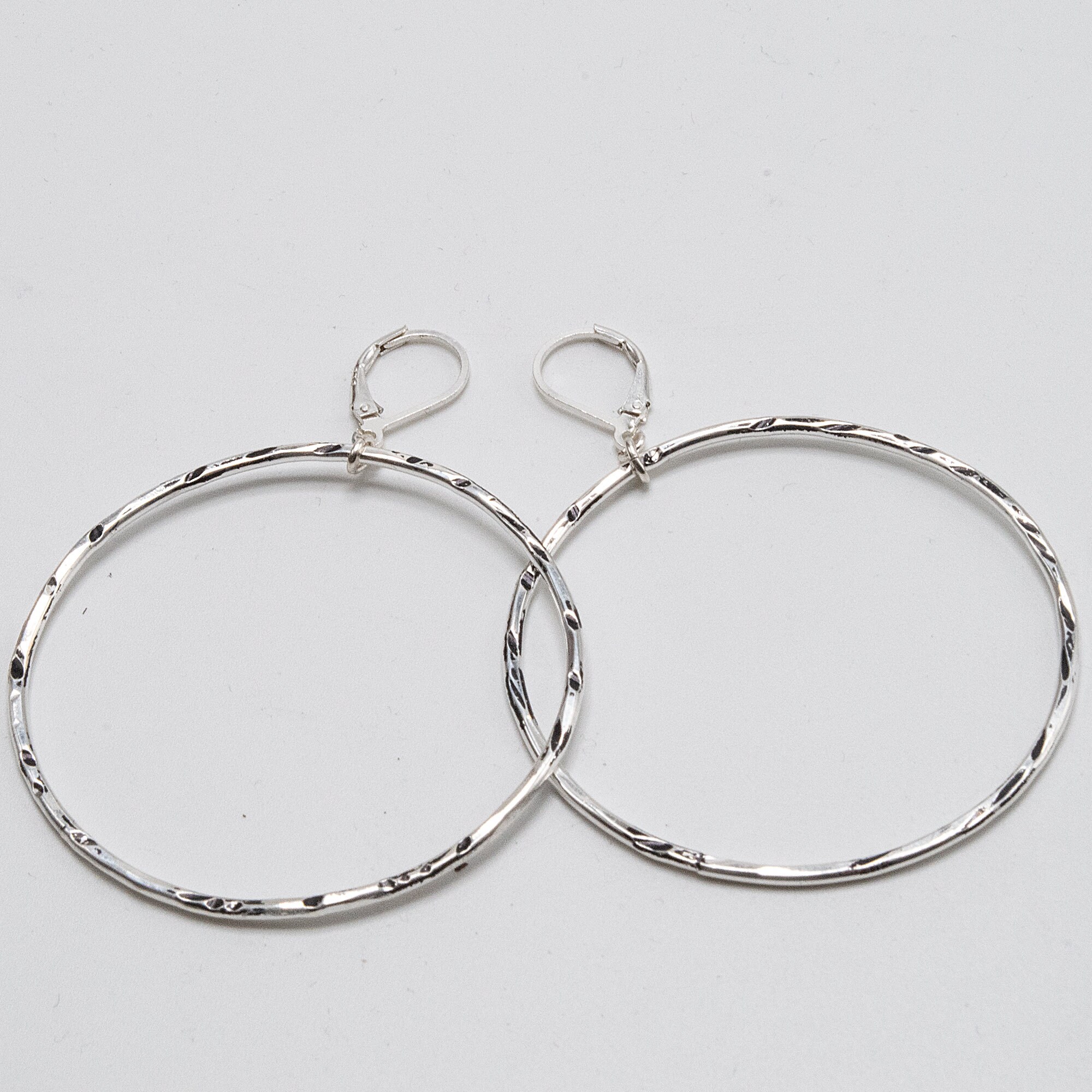 Big Hoop Earrings Sterling Silver Hoop Dangle Earrings Etsy