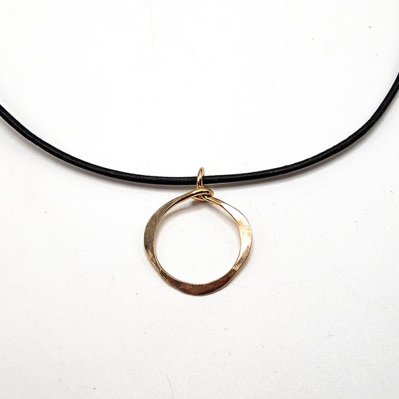 Gold Open Circle Pendant with Ombr\u00e9 Seed Bead Wrap
