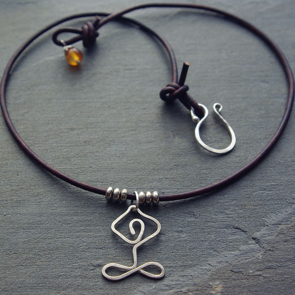 Silver Yoga Charm Necklace Yoga Gifts Sterling Silver Yoga Etsy