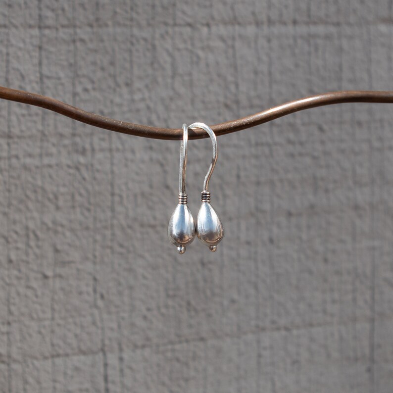 Dainty Drop Earrings Sterling Silver Classy Earrings Small Etsy