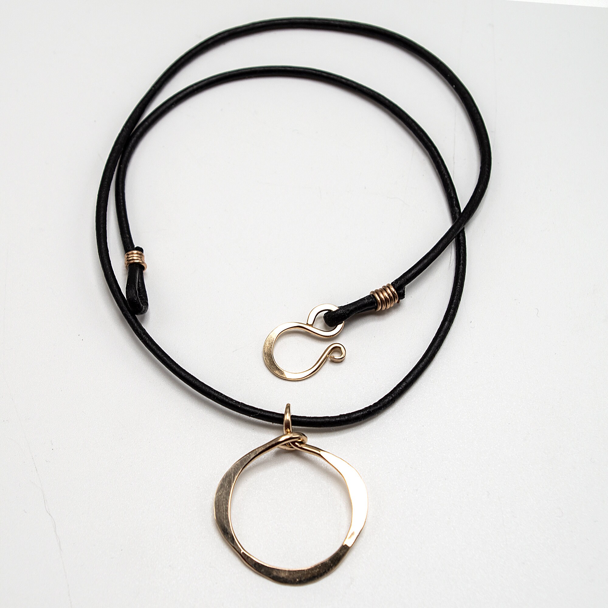 Open Circle Necklace Gold Circle Necklace Open Circle Etsy