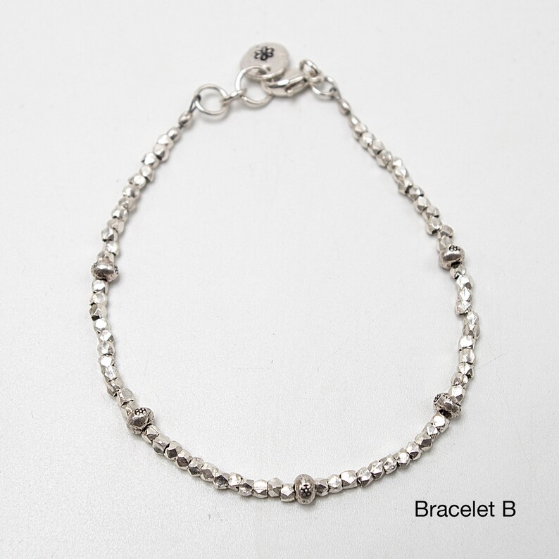 Sterling Silver Bracelet Hill Tribe Silver Tiny Bead Etsy