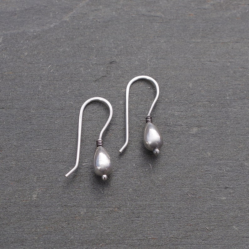 Dainty Drop Earrings Sterling Silver Classy Earrings Small Etsy