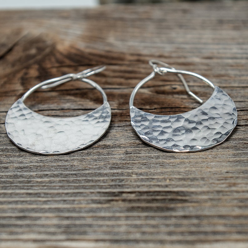 Silver half moon earrings Clearance