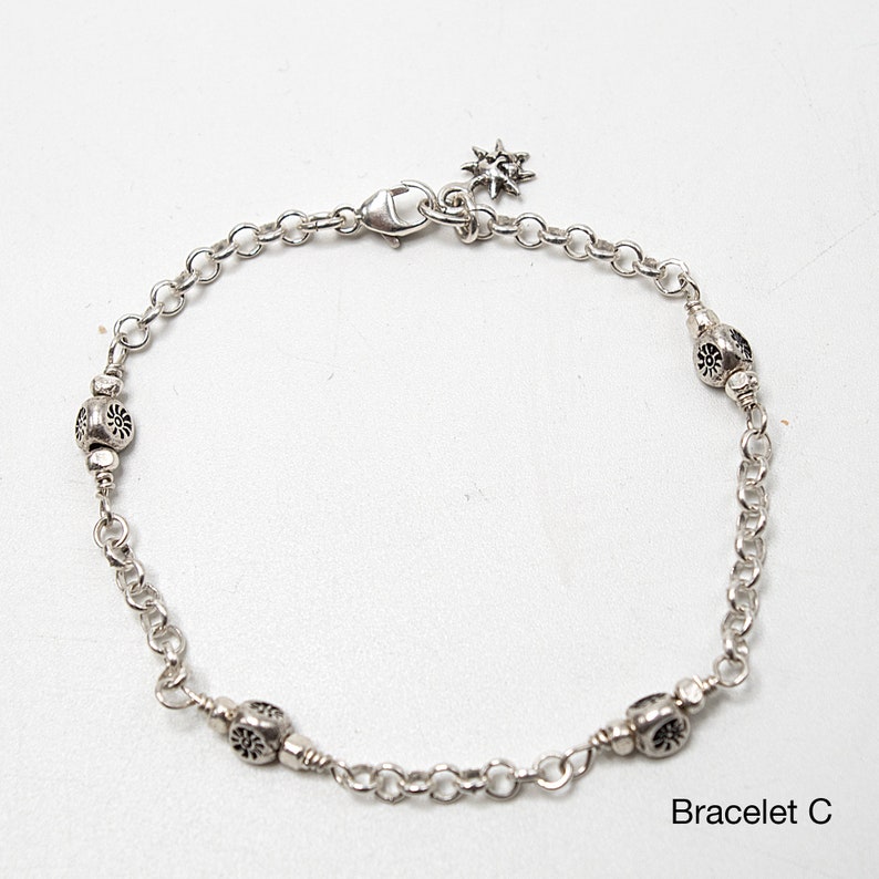 Sterling Silver Bracelet Hill Tribe Silver Tiny Bead Etsy