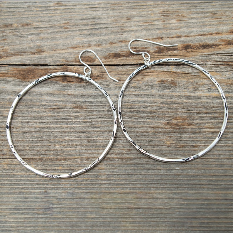 Big Hoop Earrings Sterling Silver Hoop Dangle Earrings Etsy