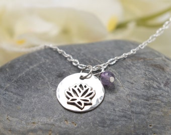 Sterling Silver Lotus Necklace, Lotus Pendant, Yogi Gift, Yoga Necklace, Yoga Inspired Jewelry, Lotus Blossom Necklace, Zen Necklace