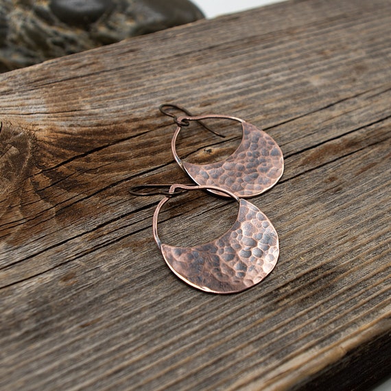 Copper shop earrings etsy