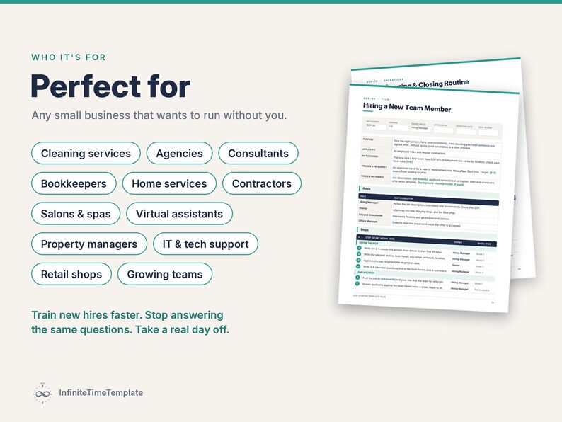 SOP Template Pack, 10 Editable Standard Operating Procedures, Operations Manual, Word & PDF, Small Business image 5