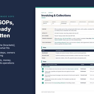 SOP Template Pack, 10 Editable Standard Operating Procedures, Operations Manual, Word & PDF, Small Business image 4