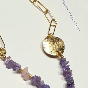 Collier Sautoir En Améthyste Chips - Qualité Extra - 80 Cm Environ