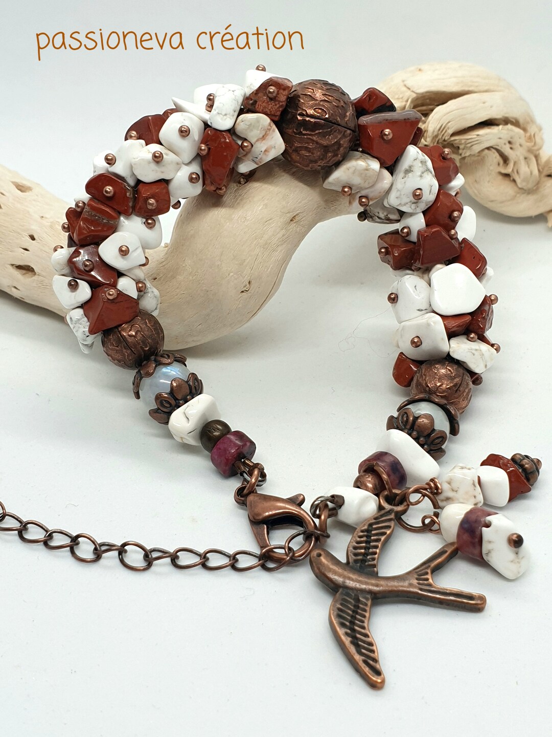 100 Perles Chips En Howlite Naturelle - Lot De Pierres Semi-précieuses Multicolores Pour Création
