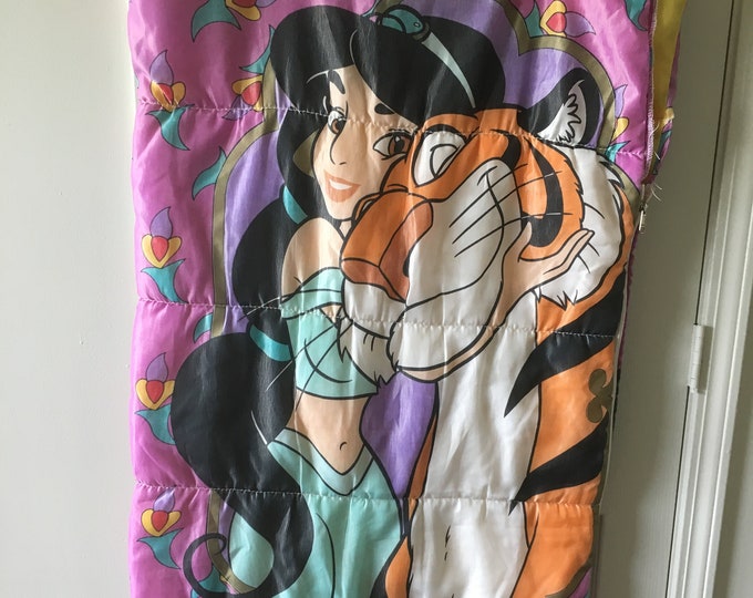 Vintage Disney Kids Sleeping Bag Princess Jasmine Rajah Etsy