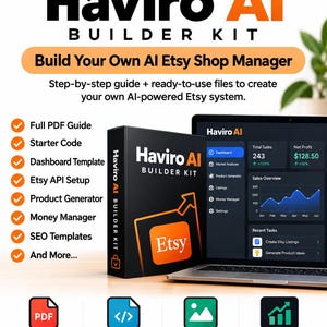 AI Etsy Shop Manager Builder Kit, Python Starter Code, PDF Guide & Dashboard Template