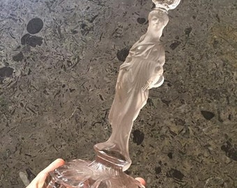 Chandelier antique moulé pressé gravé en verre peinture d'art figure figure statue romantique victorienne shabby chic décor à la maison de Noel