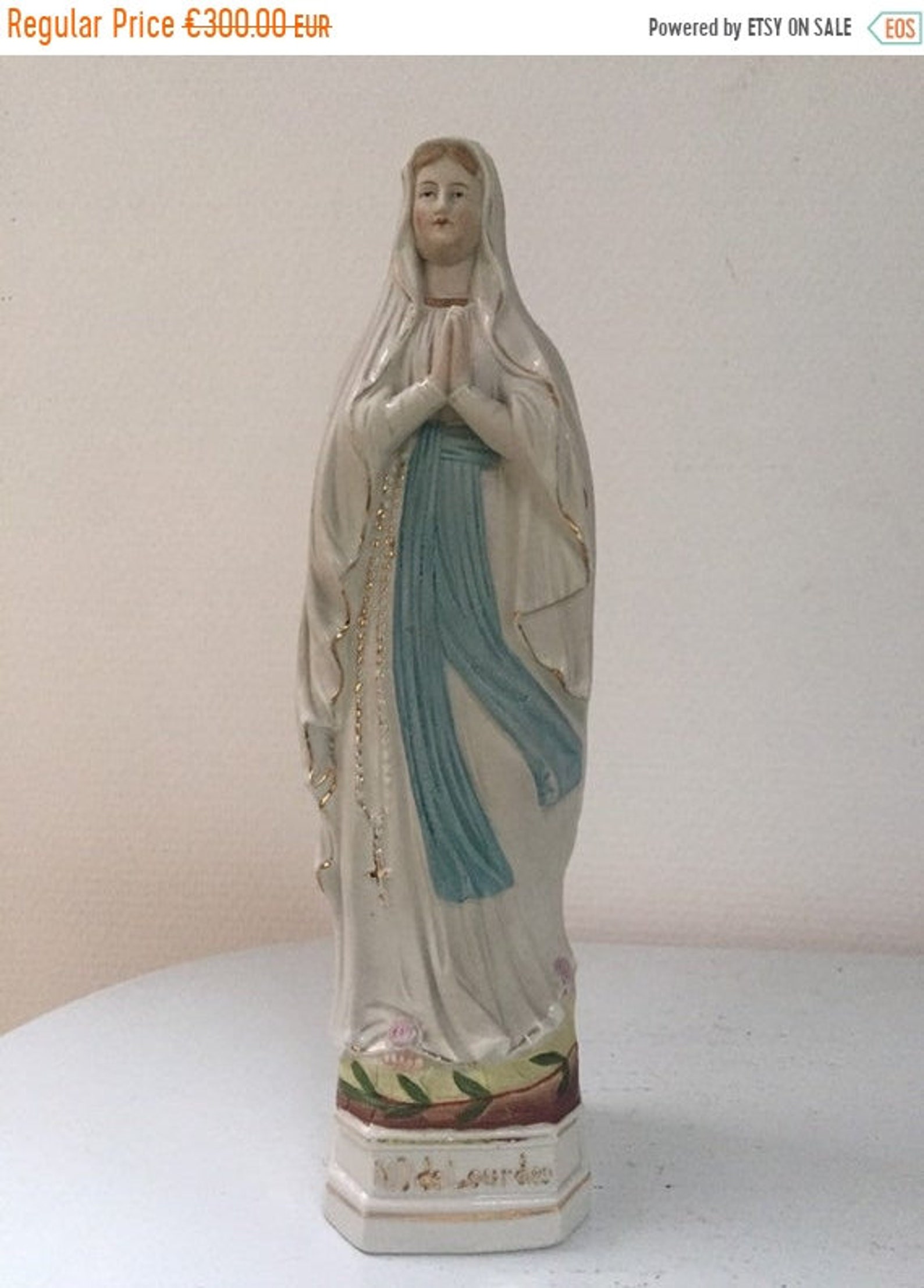 Rare antique religious statue Virgin Mary Lourdes precious Etsy