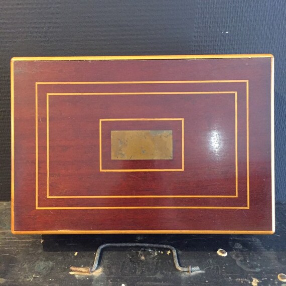 Écrin à Bijoux Ancien - Carton Recouvert Avec Liseré Or - Boîte Vintage Sans Marque