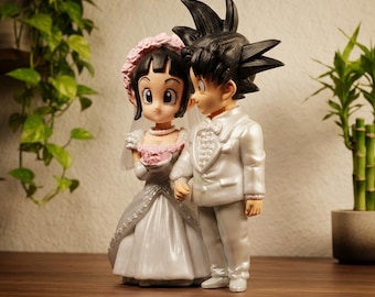 Figura de boda de Son Goku, Dragon Ball Z, artículo de colección impreso en 3D (10 cm)