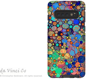 Colorful abstract Case for Samsung Galaxy S10 / S10E / S10 PLUS - Confetti Bubbles - Dual Layer Case by Da Vinci Case