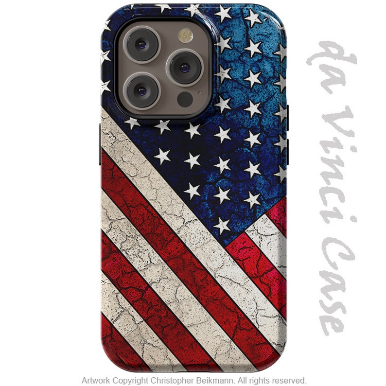 Stars and Stripes USA Flag Case for iPhone 15 / iPhone 15 Plus / iPhone 15 Pro / iPhone 15 Pro Max / Tough Case and Magsafe Case Bild 1