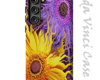 Purple and Yellow Floral Case for Samsung Galaxy S23 / S23 Plus / S23 Ultra - Dual Layer Tough Case - Daisy Yin Daisy Yang