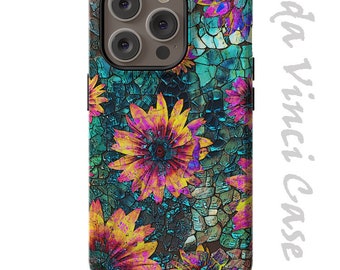 Shattered Beauty - Teal Floral Case for iPhone 15 / iPhone 15 Plus /  iPhone 15 Pro  / iPhone 15 Pro Max / Tough Case or Magsafe Case