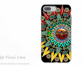 Tribal Aztec Sun - Colorful iPhone 7 PLUS - 8 PLUS Tough Case - Dual Layer Protection - Sun Shaman