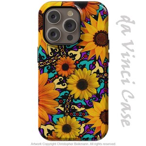 Sunflower Talavera Case for iPhone 14 / iPhone 14 Plus /  iPhone 14 Pro  / iPhone 14 Pro Max / Dual Layer Tough Case