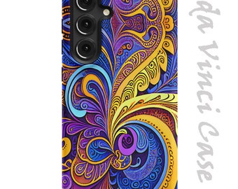 Celebration paisley  Case for Samsung Galaxy S24 / S24 Plus / S24 Ultra - Dual Layer Tough Case - Purple Blue and Yellow