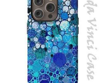 Blue Bubbles - abstract art case for iPhone 14 / iPhone 14 Plus /  iPhone 14 Pro  / iPhone 14 Pro Max / Dual Layer Tough Case