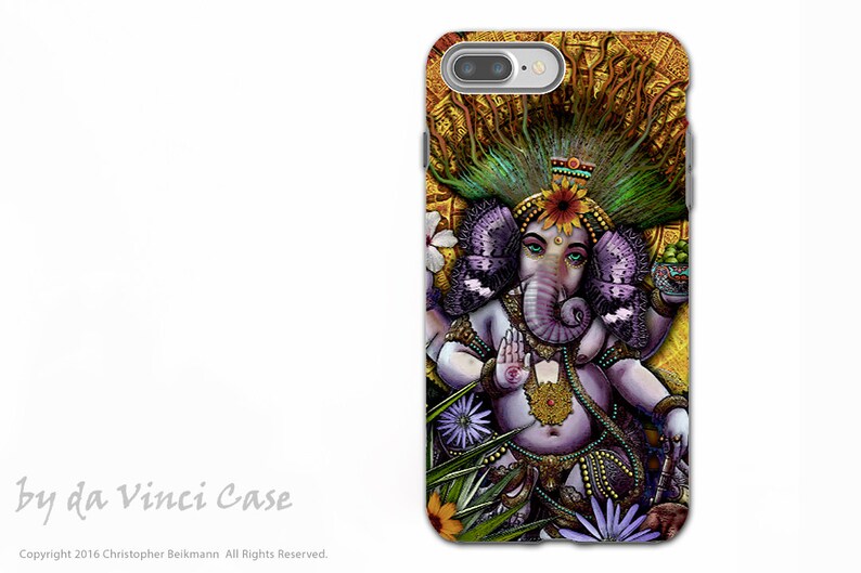 Ganesha Maya iPhone 7 PLUS 8 PLUS Tough Case Dual Layer Protection Hindu Mayan Ganesh artwork image 1