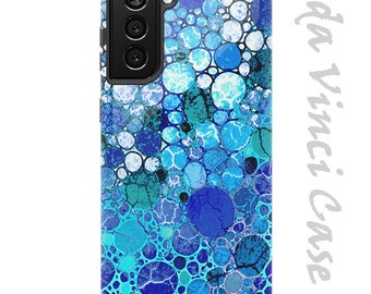Blue Bubbles Case for Samsung Galaxy S21 / S21 Plus / S21 Ultra - Blue and White Abstract Dual Layer Case