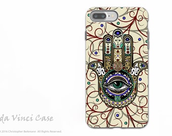 Hamsa iPhone 7 PLUS - 8 PLUS Case - Dual Layer Tough Case - Evil Eye Protection Symbol - Sacred Defender Hamsa