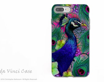 Colorful Peacock Floral Apple iPhone 7 PLUS - 8 PLUS Tough Case - Dual Layer Protection - Nemali Dreams