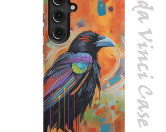 Raven Warrior - Colorful Case for Samsung Galaxy S24 / S24 Plus / S24 Ultra - Dual Layer Tough Case - Tribal Raven Art