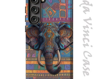 Colorful Elephant Case for Samsung Galaxy S23 / S23 Plus / S23 Ultra - Dual Layer Tough Case - Jameela Tembo