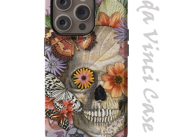 Butterfly Botaniskull - Floral Skull Case for iPhone 15 / iPhone 15 Plus /  iPhone 15 Pro  / iPhone 15 Pro Max / Tough Case and Magsafe Case