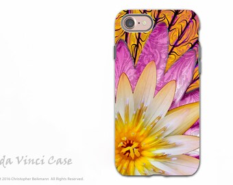 Orange iPhone in Lotusblüte - künstlerische iPhone 7 - 8 hart - Dual-Layer-Schutz - Floral Fall für Apple iPhone 7 - Sun Bloom