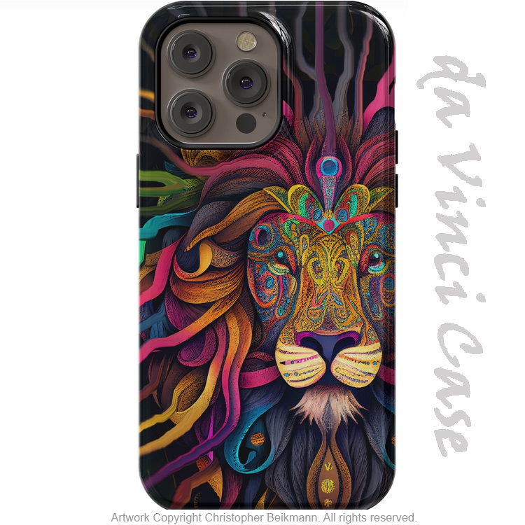 Electric Simba Case for iPhone 14 / iPhone 14 Plus /  iPhone 14 Pro  / iPhone 14 Pro Max / Colorful Lion Dual Layer Tough Case