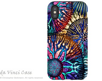 Artistic iPhone X / XS / XS Max / XR Tough Case - Colorful Coral Abstract Art iPhone 10 Case with Dual Layer Protection - Cosmic Star Coral