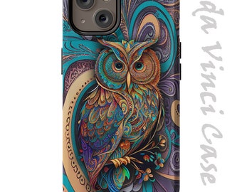 Owl Paisley Case for iPhone 14 / iPhone 14 Plus /  iPhone 14 Pro  / iPhone 14 Pro Max / Dual Layer Tough Case