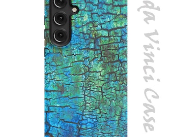 Azul Crust Case for Samsung Galaxy S24 / S24 Plus / S24 Ultra - Dual Layer Tough Case - Blue and Green Abstract Dual Layer Case