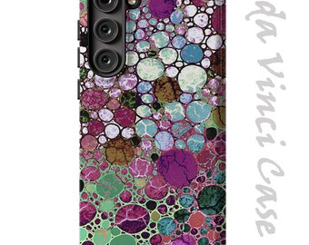Burgundy Bubble Abstract Case for Samsung Galaxy S23 / S23 Plus / S23 Ultra - Dual Layer Tough Case - Berry Bubbles