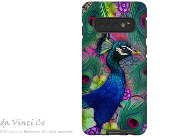 Peacock Case for Samsung Galaxy S10 - S10 E - S10 Plus - Floral S 10 Case with Artwork - Nemali Dreams