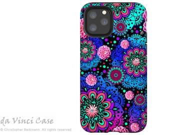 Frilly Floratopia - Paisley Case for iPhone 12 Mini / iPhone 12 /  iPhone 12 Pro  / iPhone 12 Pro Max / Pink and Blue Dual Layer Tough Case