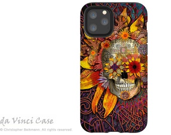 Origins Botaniskull - Sunflower Sugar Skull iPhone 12 / iPhone 12 Mini / iPhone 12 Pro  / iPhone 12 Pro Max / Dual Layer Tough Case