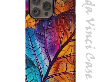 Lava Leaf - Colorful Leaf Case for iPhone 15 / iPhone 15 Plus /  iPhone 15 Pro  / iPhone 15 Pro Max / Dual Layer Tough Case and Magsafe