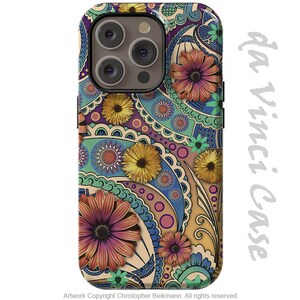 Petals and Paisley - Daisy Flower Case for iPhone 14 / iPhone 14 Plus /  iPhone 14 Pro  / iPhone 14 Pro Max / Dual Layer Tough Case
