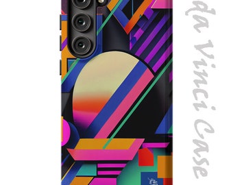 Neon Nights Case for Samsung Galaxy S23 / S23 Plus / S23 Ultra - Dual Layer Tough Case - Colorful 80s Inspired Geometric Art